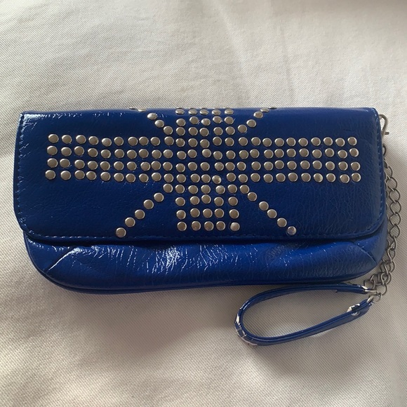Blue St. Laura Studded Clutch - Picture 1 of 8